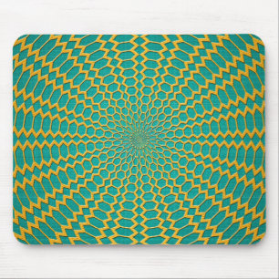Gold über Aquamarines grünes Radialdesign Mousepad