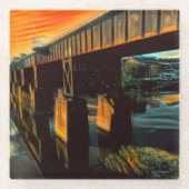 Gold über dem Bridge Glass Untersetzer (Vorderseite)