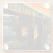 Gold über dem Bridge Glass Untersetzer (Rückseite)