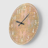 Gold über Gold Antiquitätenschiff Damask Große Wanduhr (Winkel)