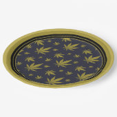 Gold über legales Schwarzweh Pappteller (Schrägansicht)