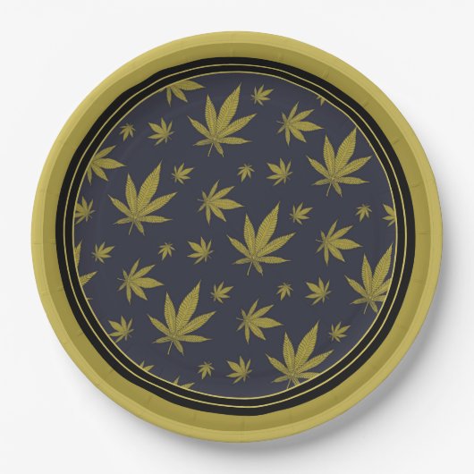 Gold über legales Schwarzweh Pappteller (Vorderseite)