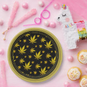 Gold über legales Schwarzweh Pappteller (Party)