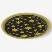 Gold über legales Schwarzweh Pappteller (Schrägansicht)