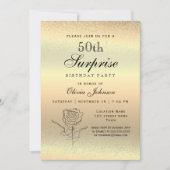 Gold Überraschung 50. Geburtstag Einladung (Vorderseite)