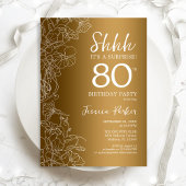 Gold Überraschung 80. Geburtstag Einladung
