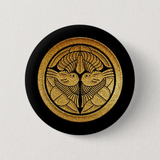 Gold Uesugi Sasa Kamon Button