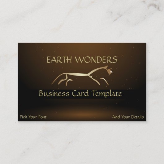 Gold Uffington Geoglyphen Gold Horse Visitenkarte (Vorderseite)