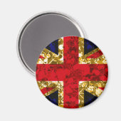 Gold UK Flag London 3D-Magnet Magnet (Vorderseite/Rückseite)