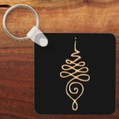 Gold Unalome Schlüsselanhänger (Vorderseite)