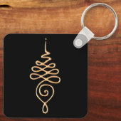 Gold Unalome Schlüsselanhänger (Rückseite)