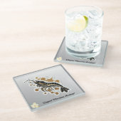 "Gold und Anker" Glasuntersetzer (Schrägansicht)