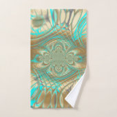Gold und Aqua Abstrakt Geometric Badetücher Set (Handtuch)