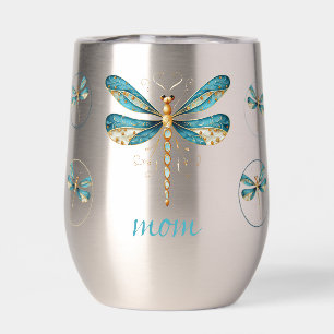 Gold und Aqua Dragonflies Collage