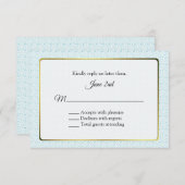 Gold und Aqua Frame Wedding RSVP (Vorne/Hinten)