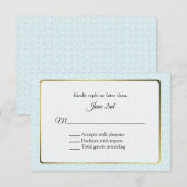 Gold und Aqua Frame Wedding RSVP Karte (Vorne/Hinten)