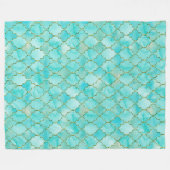 Gold und Aqua Maroccan Fleecedecke (Vorderseite (Horizontal))