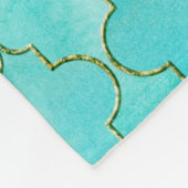 Gold und Aqua Maroccan Fleecedecke (Ecke)