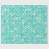 Gold und Aqua Maroccan Geschenkpapier (Flach)