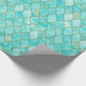 Gold und Aqua Maroccan Geschenkpapier (Ecke)