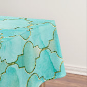 Gold und Aqua Maroccan Tischdecke (Beispiel)