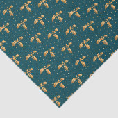 Gold und Aquamarin Blue Christmas Holly Seidenpapier (Ausschnitt)