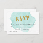 GOLD UND AQUAMARIN BLUSH WEDD RSVP (Vorne/Hinten)