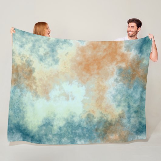 Gold und Aquamarin Fleecedecke (Beispiel)