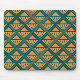 Gold und aquamarin grünes Art Deco Design mit Rhom Mousepad