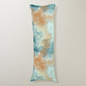 Gold und Aquamarin Seitenschläferkissen (Vorderseite Vertikal)