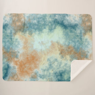 Gold und Aquamarin Sherpadecke