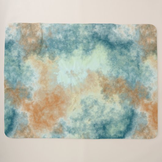 Gold und Aquamarin Sherpadecke (Vorderseite (Horizontal))