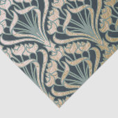 Gold und aquamarine Damast, viktorianisch, Vintag, Seidenpapier (Ausschnitt)