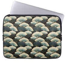 Gold und Aquamarine Gemusterte japanisch inspirier