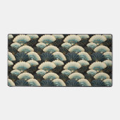 Gold und Aquamarine Gemusterte japanisch inspirier Schreibtischunterlage (Vorderseite)