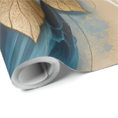 Gold und Aquamarine Rose Geschenkpapier (Rolleneckpunkt)