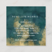 Gold und Aquamariner abstrakter Beauty-Stylist Quadratische Visitenkarte (Rückseite)