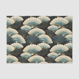 Gold und Aquamariner, japanisch inspiriert Lüfter  Seidenpapier