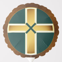 Gold und Aquamariner Kreuzballon