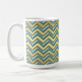 Gold und Aquamarines Zickzack Muster Kaffeetasse (Links)