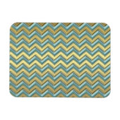 Gold und Aquamarines Zickzack Muster Magnet (Horizontal)