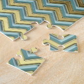 Gold und Aquamarines Zickzack Muster Puzzle (Seite)