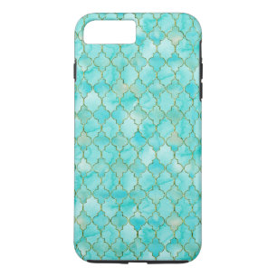Gold- und Aquamarokkanisches Muster Case-Mate iPhone Hülle