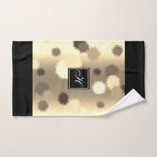 Gold und Beige Abstrakt Spheres Badetücher Set (Handtuch)
