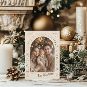 Gold und Beige Angel Feiertagskarte