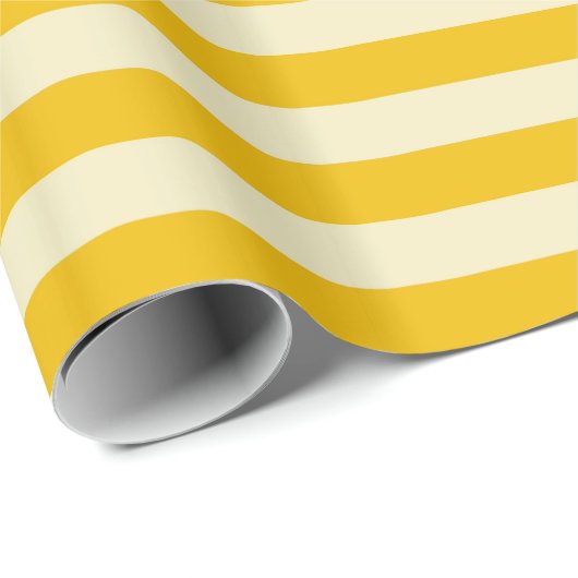 Gold und Beige Streifen Geschenkpapier (Rolleneckpunkt)