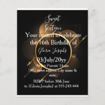 Gold und Black 16 . Geburtstag Foto
