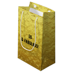 Gold und Black 50 & Fabulous Birthday Geschenktasc Kleine Geschenktüte