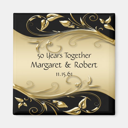 Gold und Black 50th Anniversary Magnet (Vorne)