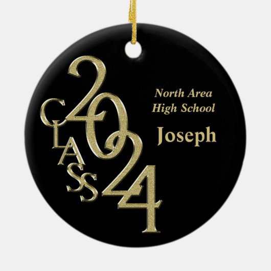 Gold- und Black-Abschluss-Klasse des Fotos 2018 Keramikornament (Hinten)